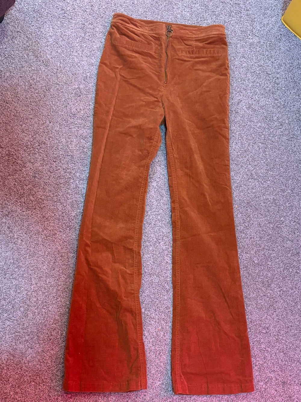Forever 21 Burnt Orange Corduroy Flare Pants - Picture 1 of 4